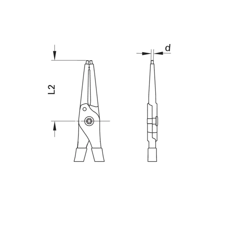 Gedore 2930757 Circlip Pliers For Internal Retaining Rings, Straight