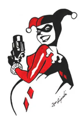 Harley Quinn Ink Drawing