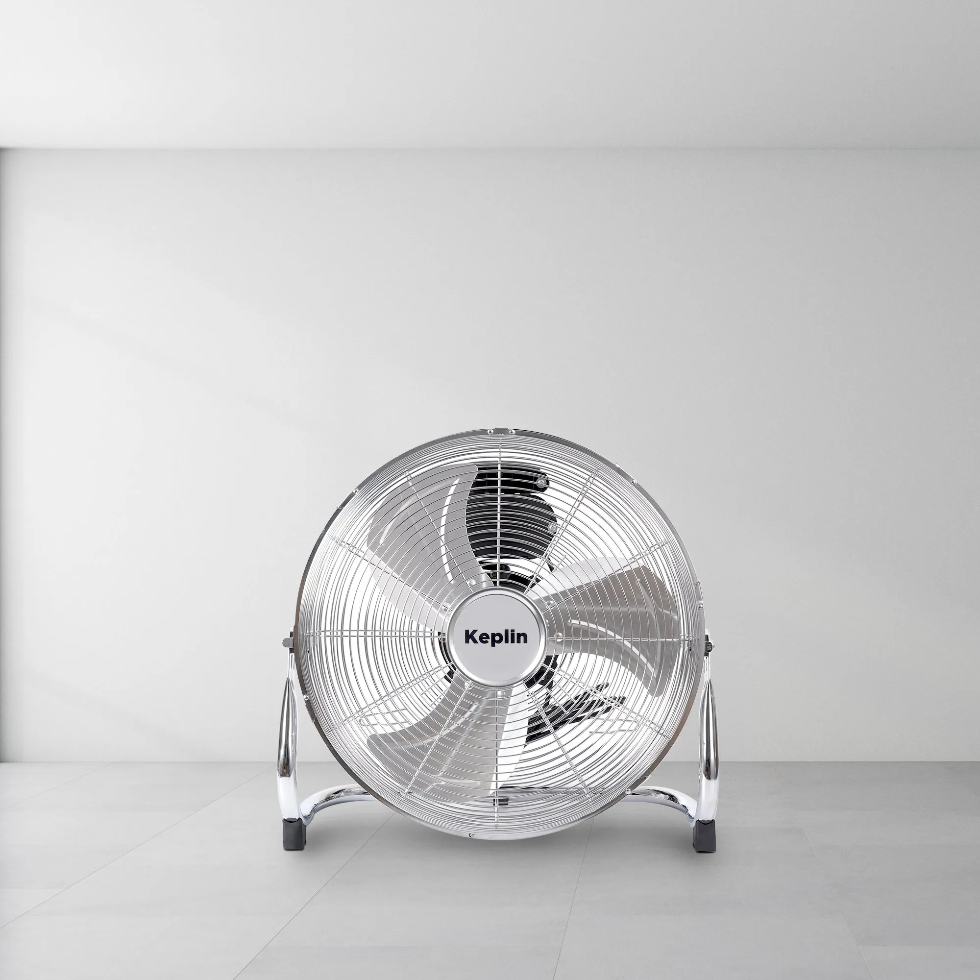 Heavy Duty Chrome Floor Fan with 3 Speeds - Adjustable Fan Head and Powerful Circulation