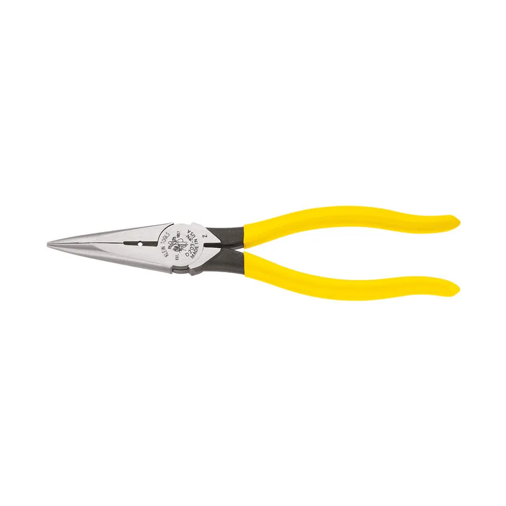 Klein Tools D203-8N Long Nose Side-Cutting Pliers, Stripping, 8"