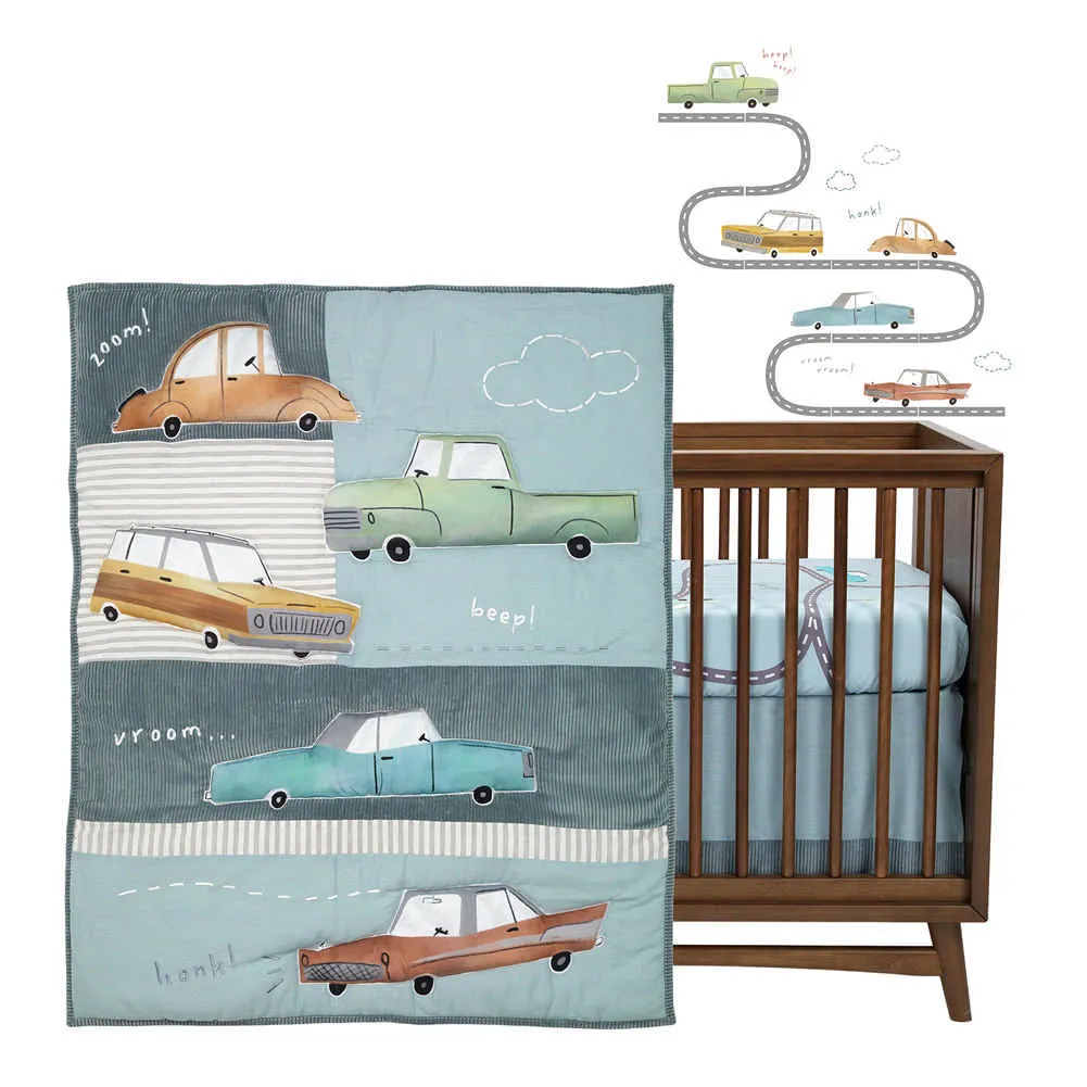 Lambs & Ivy Car Tunes 4-Piece Crib Bedding Set