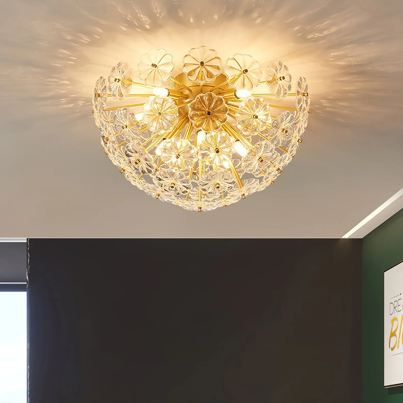 Lamina Crystal Ceiling Light