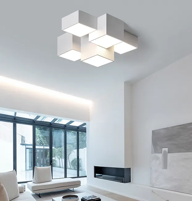 LED Geometry Cube Ceiling Light