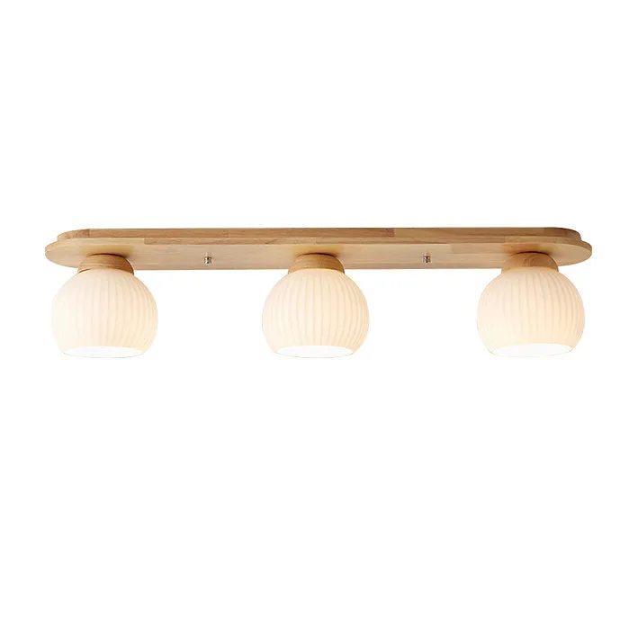 LED Simple Wood Glass Ceiling Light