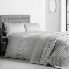 Lewis's Charlotte Sequin Panel Luxury Duvet Set - Silver