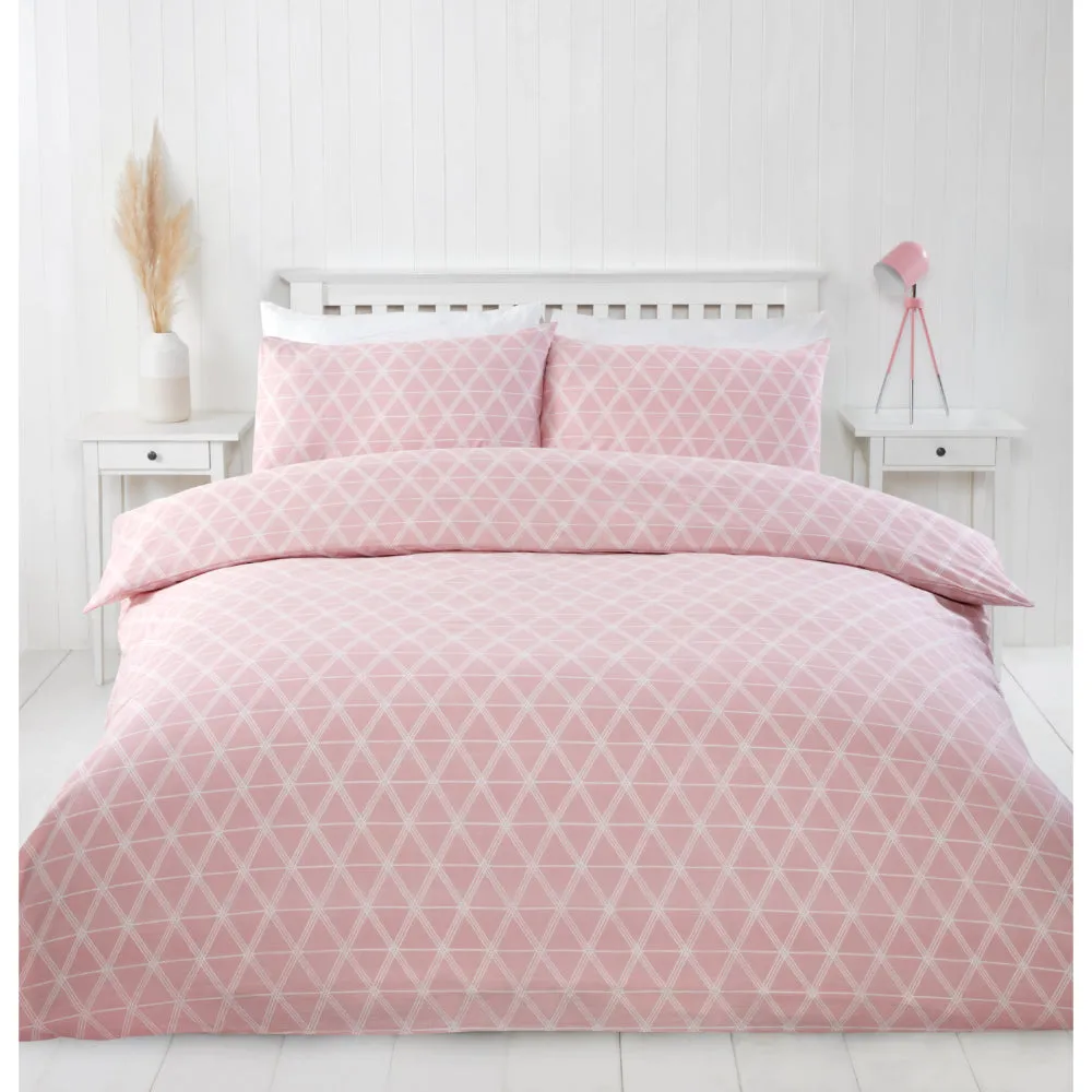 Lewis's Deco Duvet Set - Pink