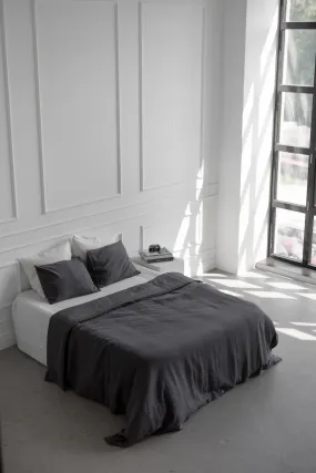 Linen Bedding Set - Charcoal