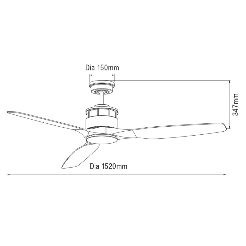 Martec Governor 60" AC Ceiling Fan with Light