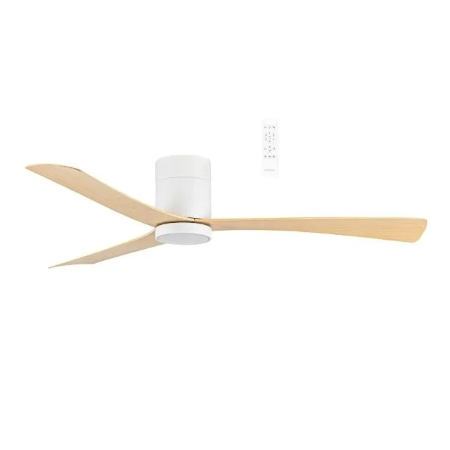 Martec Metro DC 1320mm Hugger Ceiling Fan with LED Light White/Oak