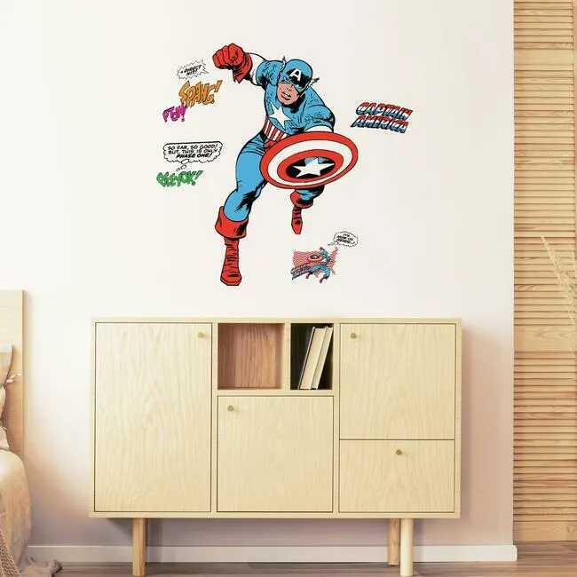 Marvel Classic Captain America Comic Peel and Stick Giant Wall Decal