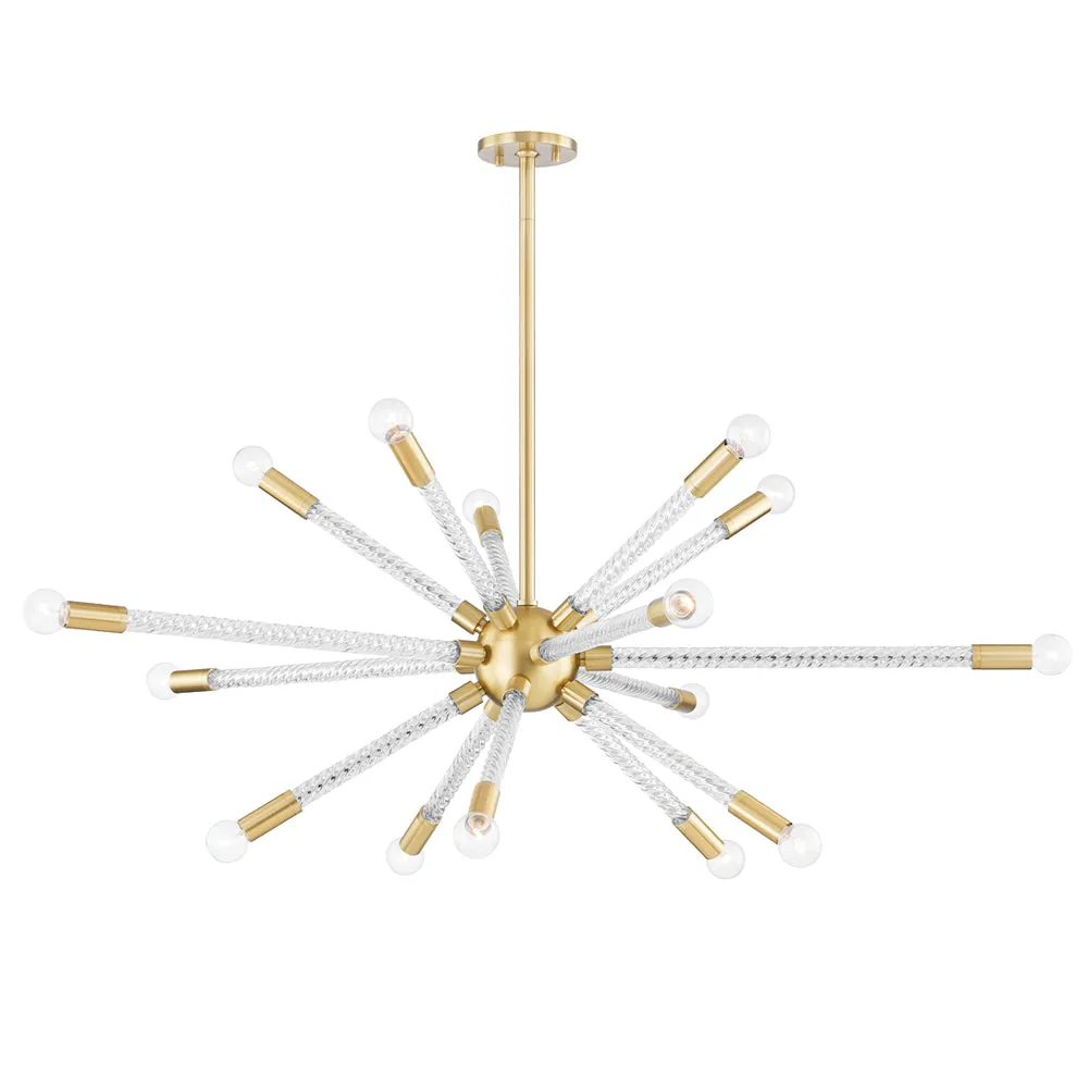 Mitzi Lighting Pippin 15 Lt Starburst Ceiling Pendant Light Aged Brass