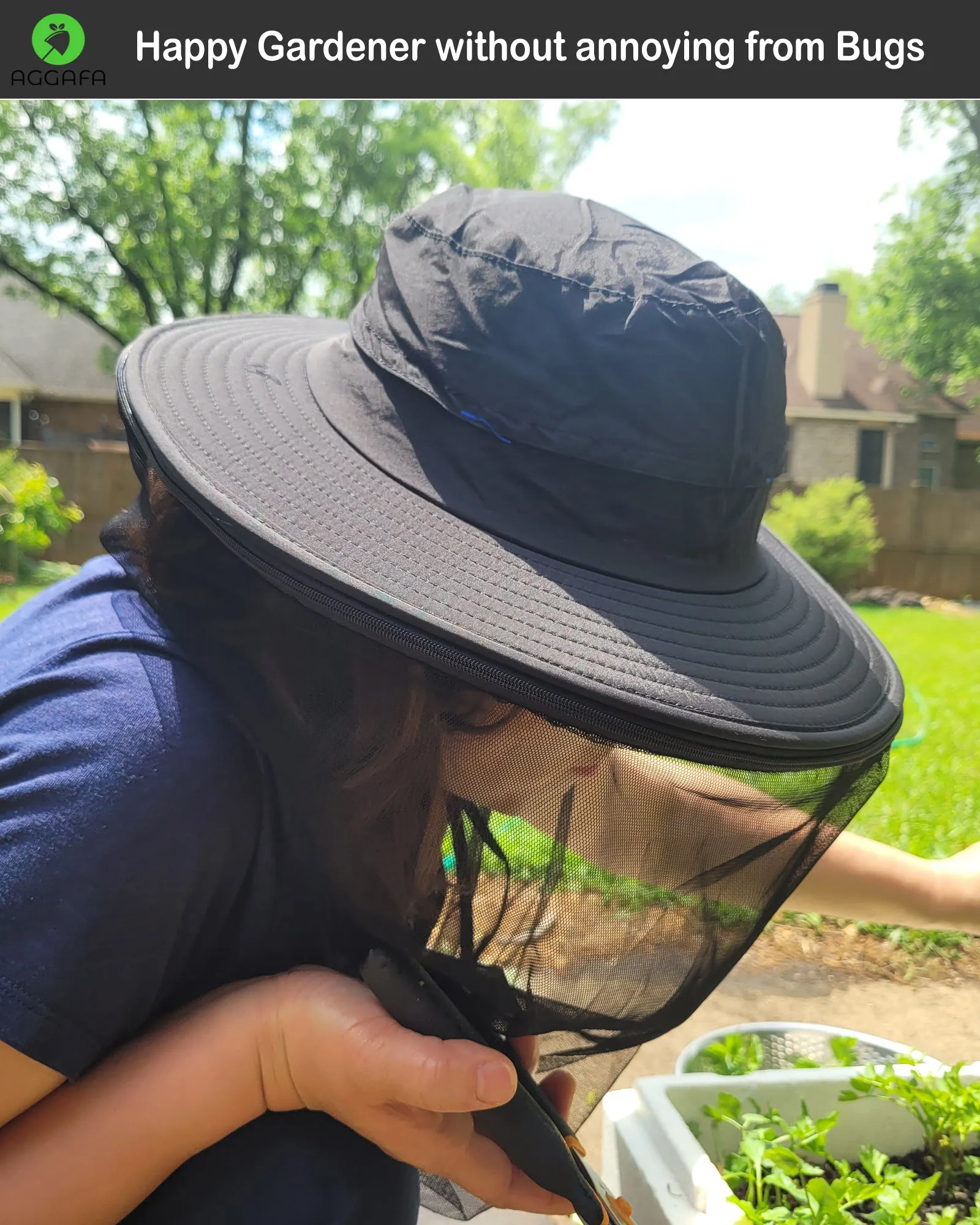 Mosquito head net hat [Grey color]