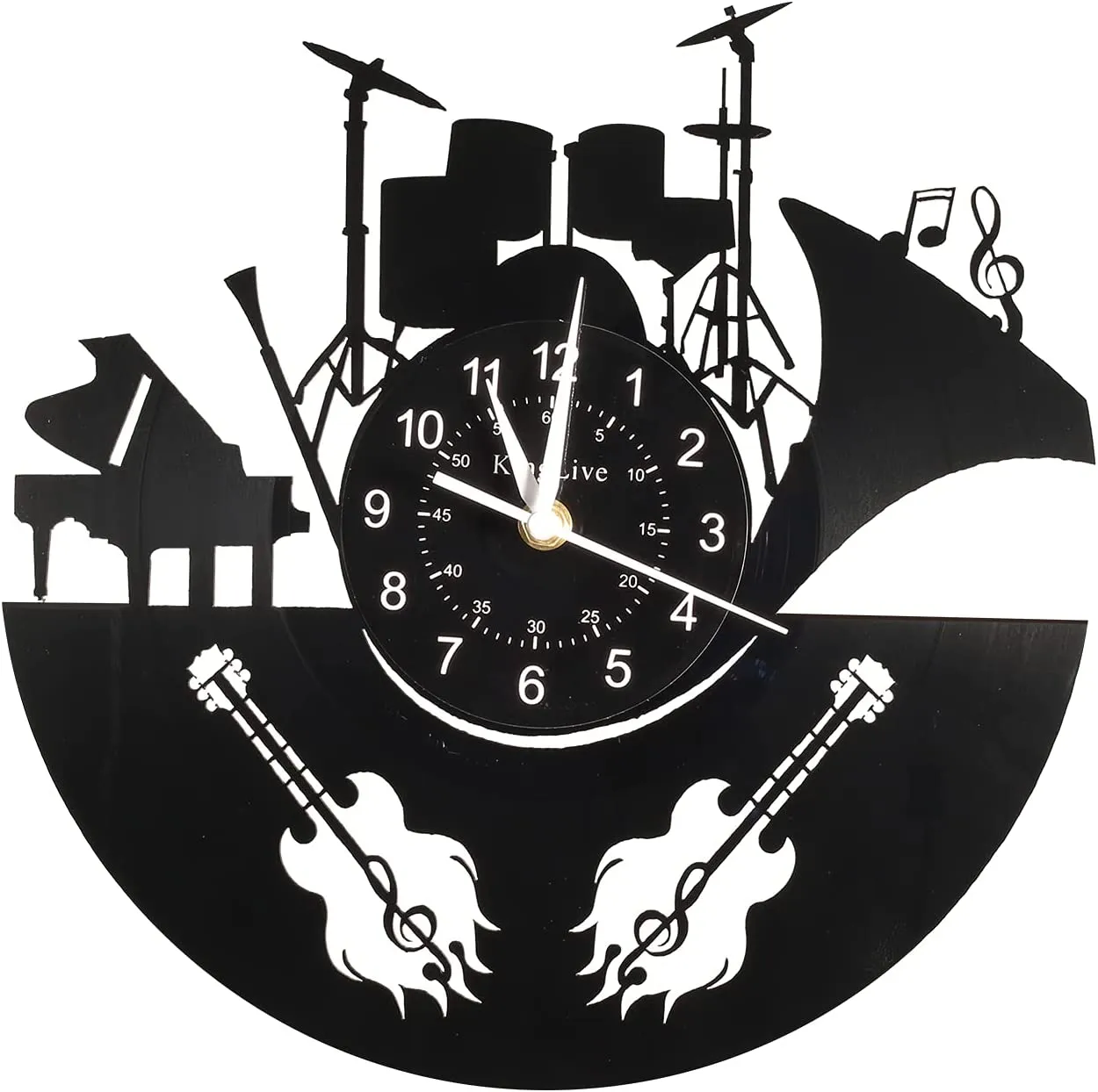 Music Wall Clock, Guitar Vinyl Wall Clock12”(30cm)