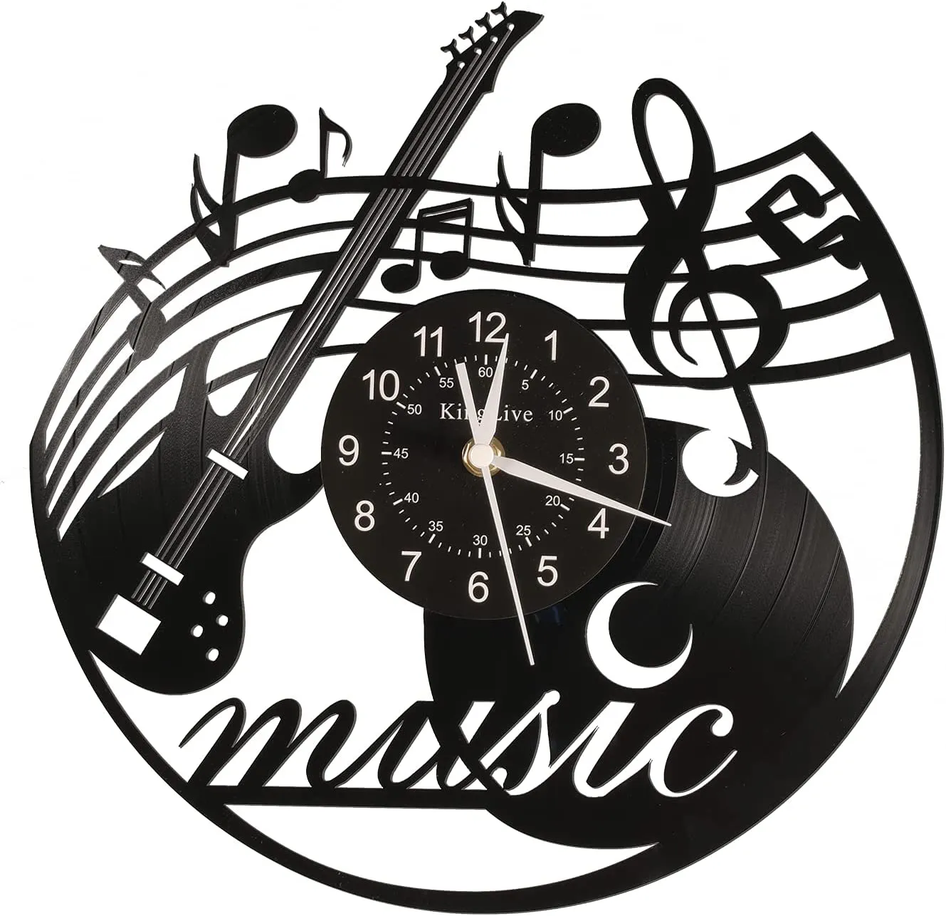 Music Wall Clock, Guitar Vinyl Wall Clock12”(30cm)