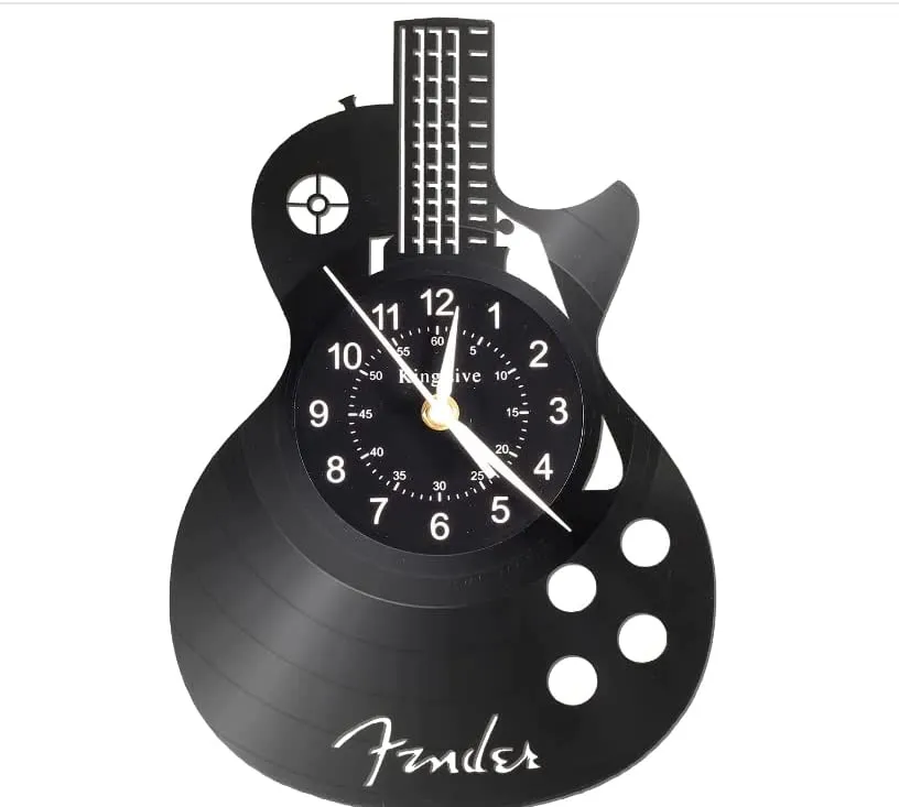 Music Wall Clock, Guitar Vinyl Wall Clock12”(30cm)