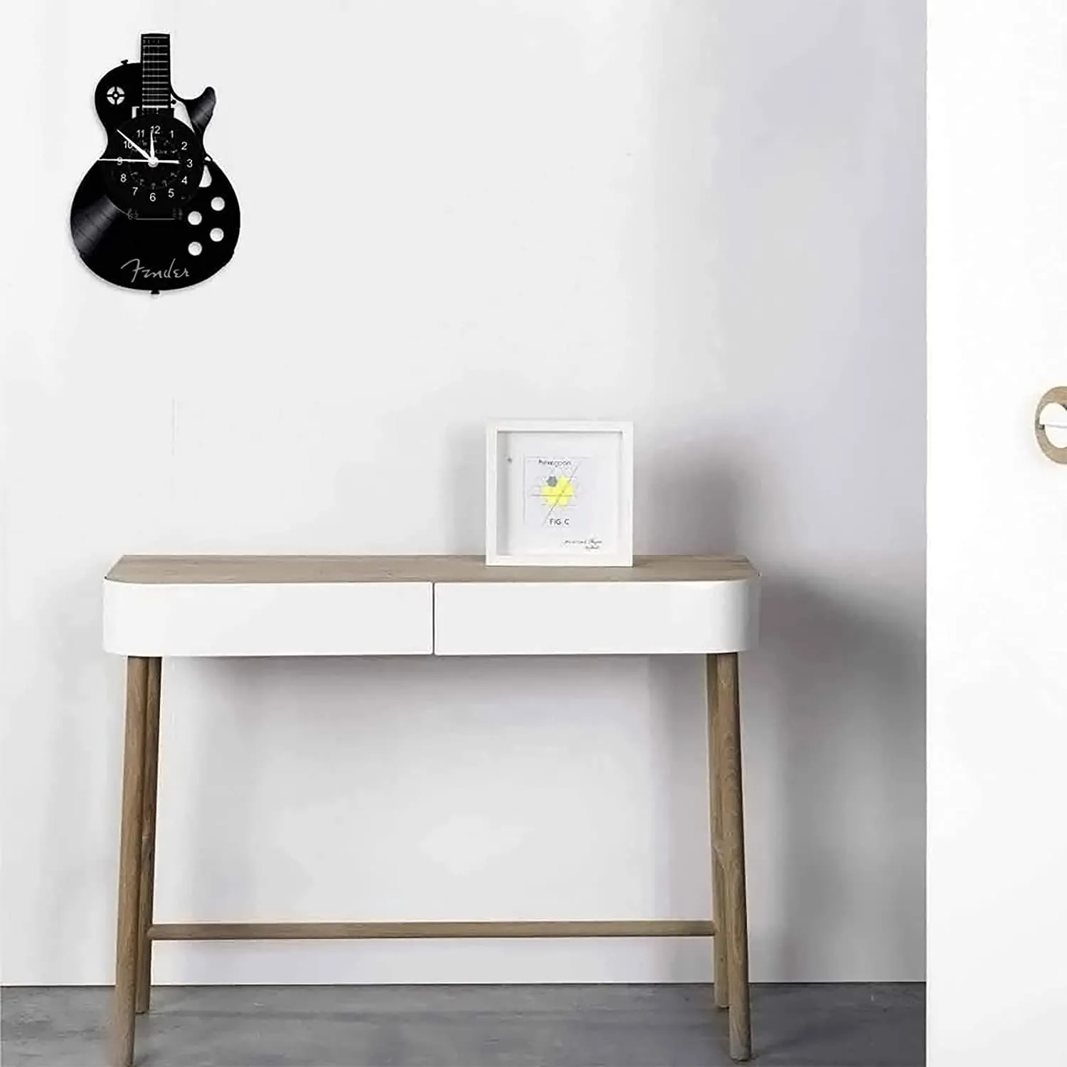 Music Wall Clock, Guitar Vinyl Wall Clock12”(30cm)