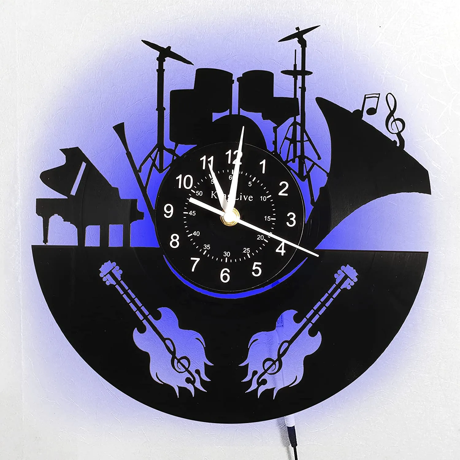 Music Wall Clock, Guitar Vinyl Wall Clock12”(30cm)