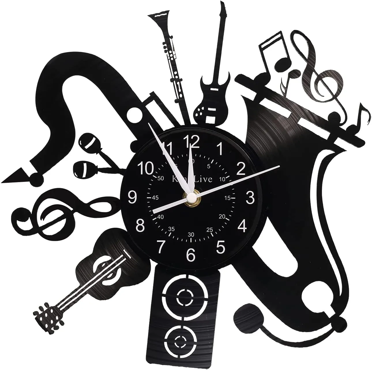 Music Wall Clock, Guitar Vinyl Wall Clock12”(30cm)