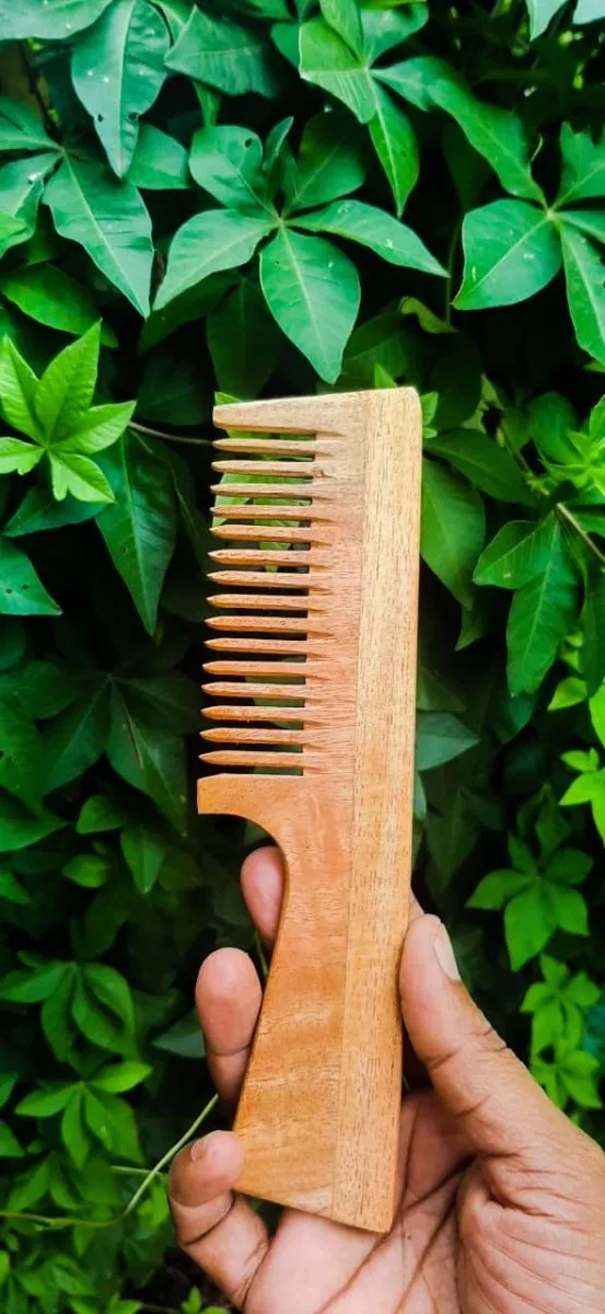 Neem comb with handle - large : pack of 4