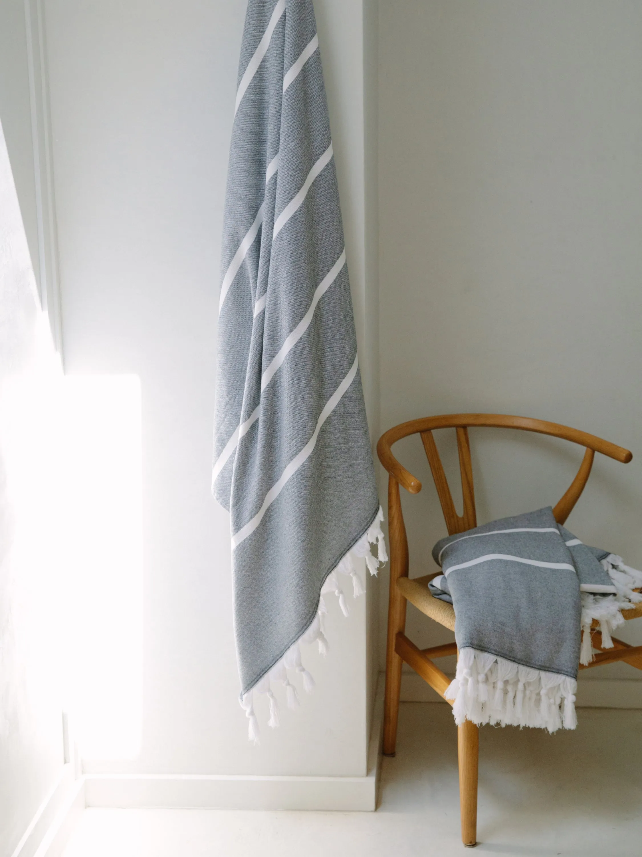 Night Charcoal Positano Turkish Towel