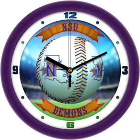 Northwestern State Wall Clock - Baseball Home Run