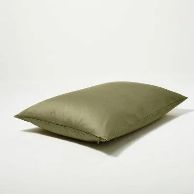 Open Box - King Supima Washed Sateen Duvet & Sham Set Moss Green - Casaluna