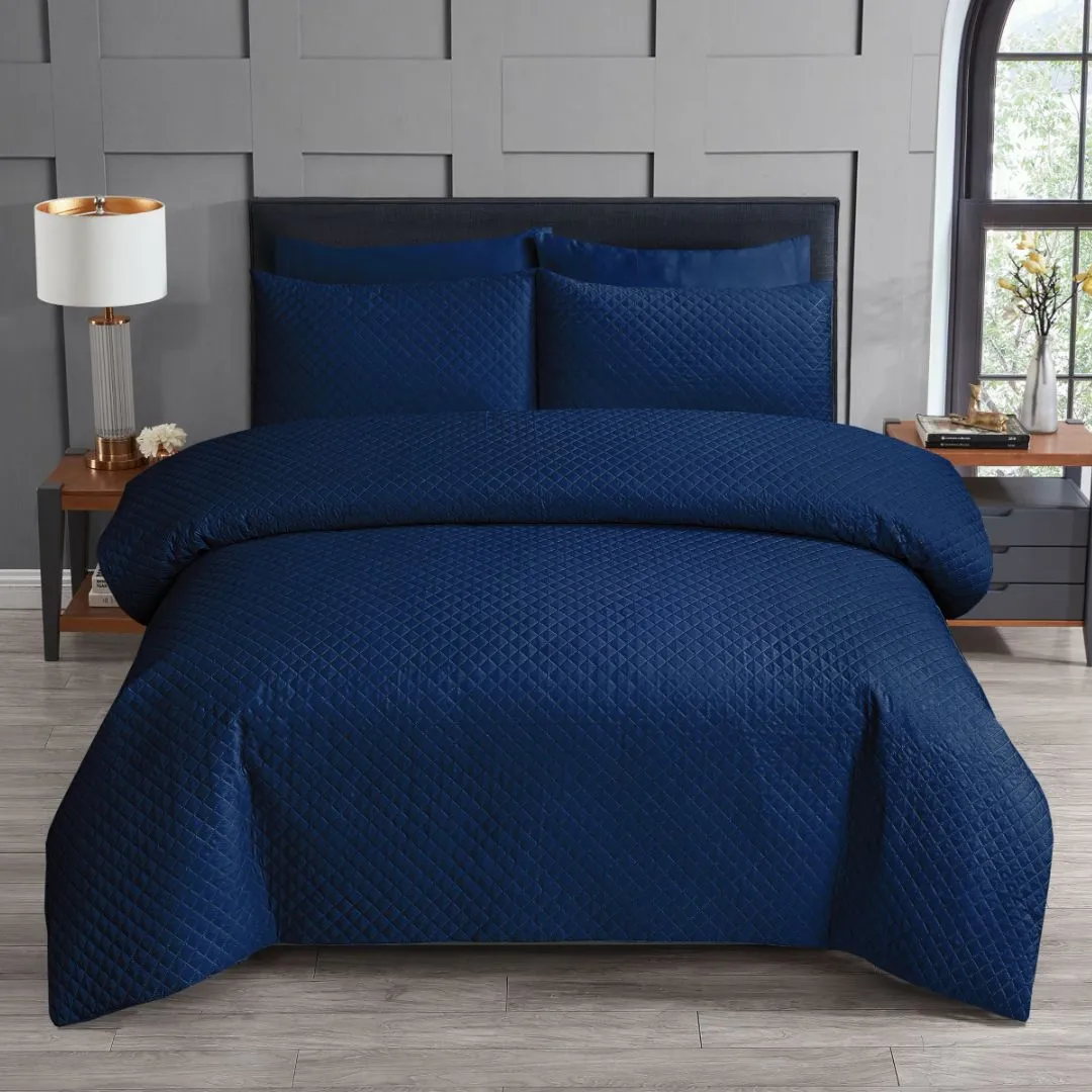 Opus Diamond Pinsonic Duvet Set - Navy