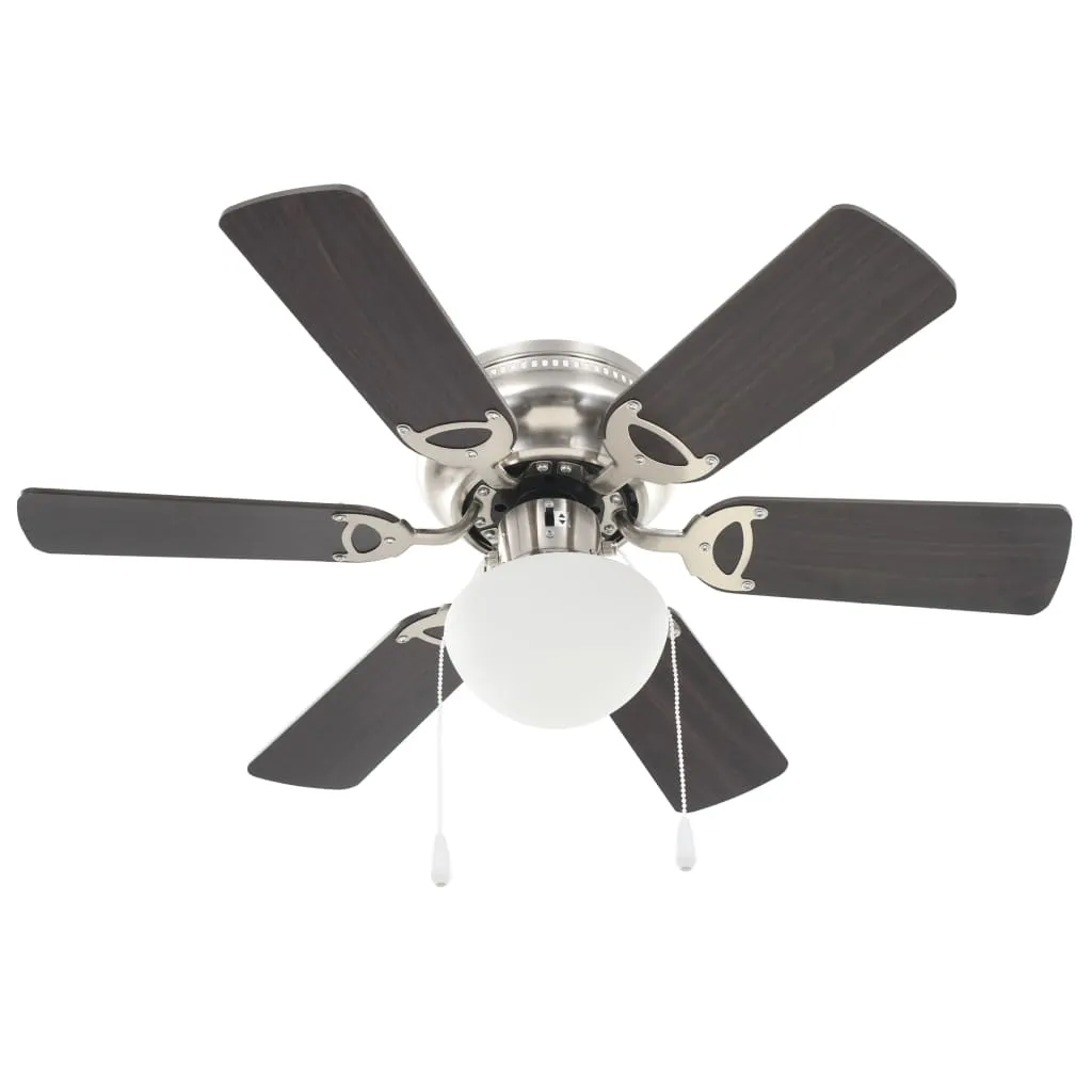 Ornate Ceiling Fan with Light 82 cm Dark Brown