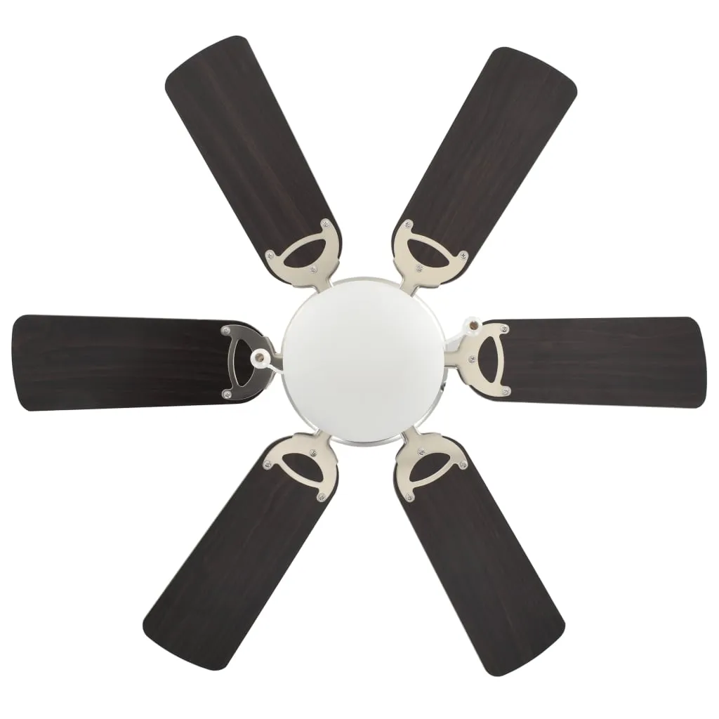 Ornate Ceiling Fan with Light 82 cm Dark Brown