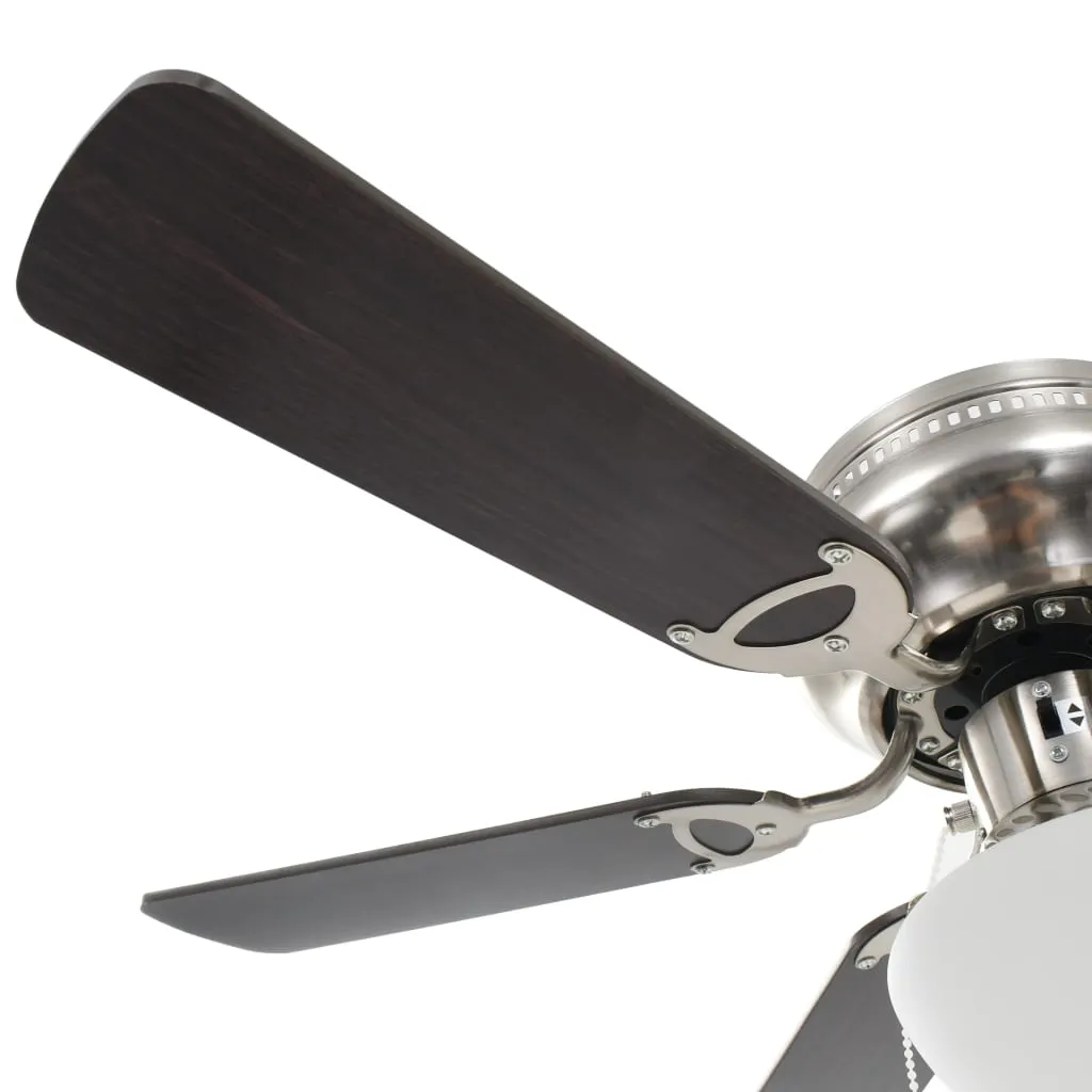 Ornate Ceiling Fan with Light 82 cm Dark Brown