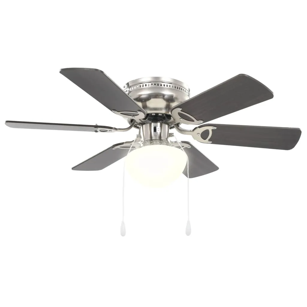 Ornate Ceiling Fan with Light 82 cm Dark Brown