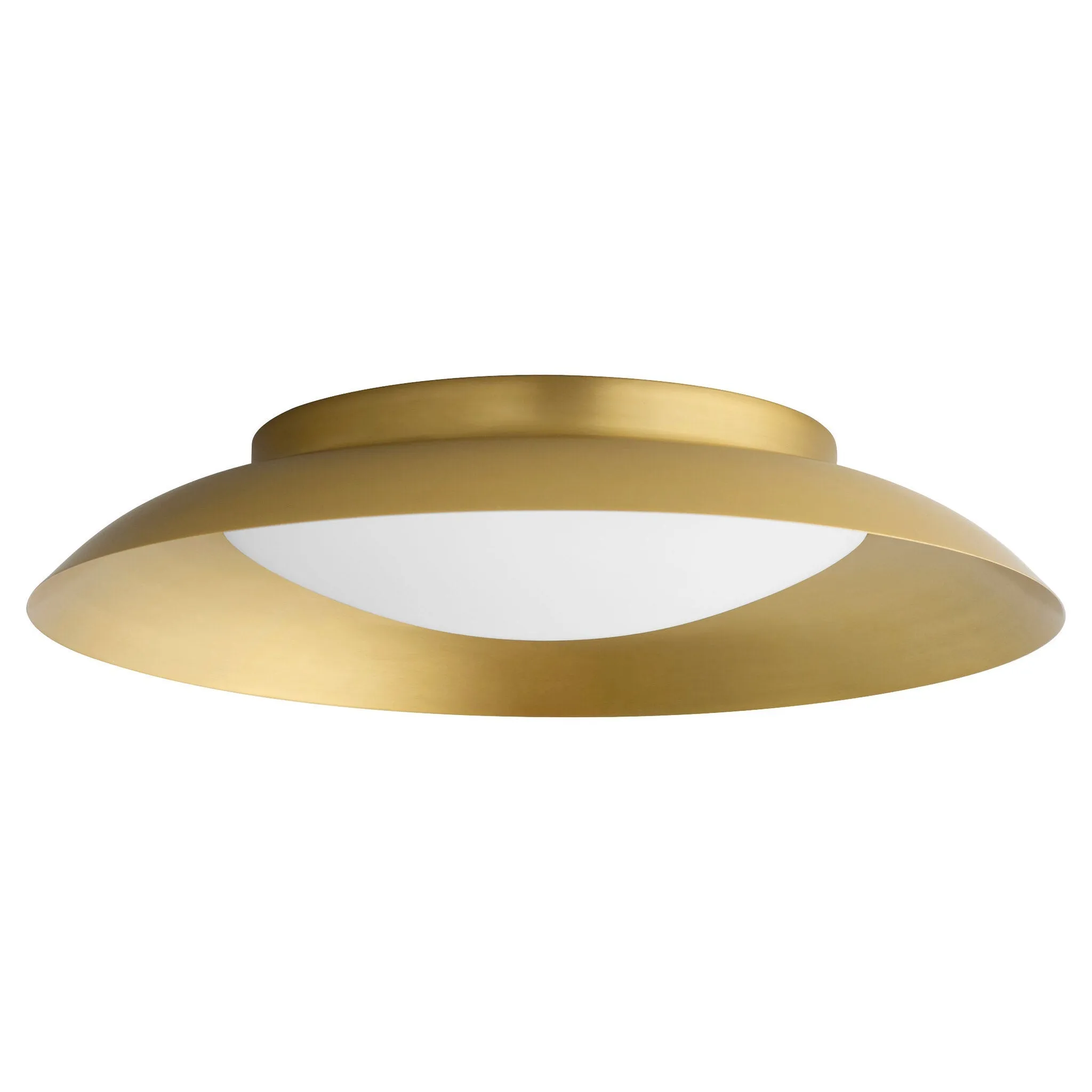 Oxygen Bongo 3-679-40 Gold Flush Ceiling Light Fixture - Aged Brass