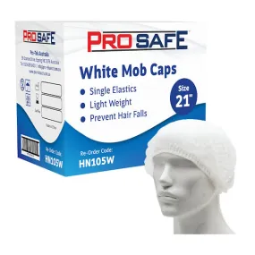 ProSafe Mob Round Cap Hair Net 21 or 24 Inches 1000 Caps