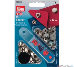 PRYM Press Studs (No-Sew) - Silver 12mm: Pack of 10