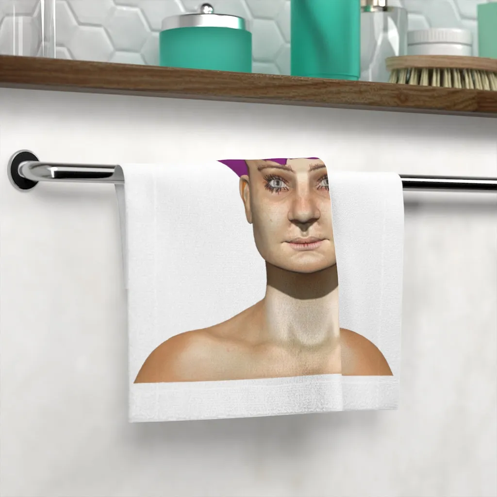 Purple Haired Girl Face Towel