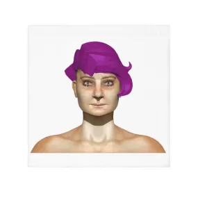 Purple Haired Girl Face Towel