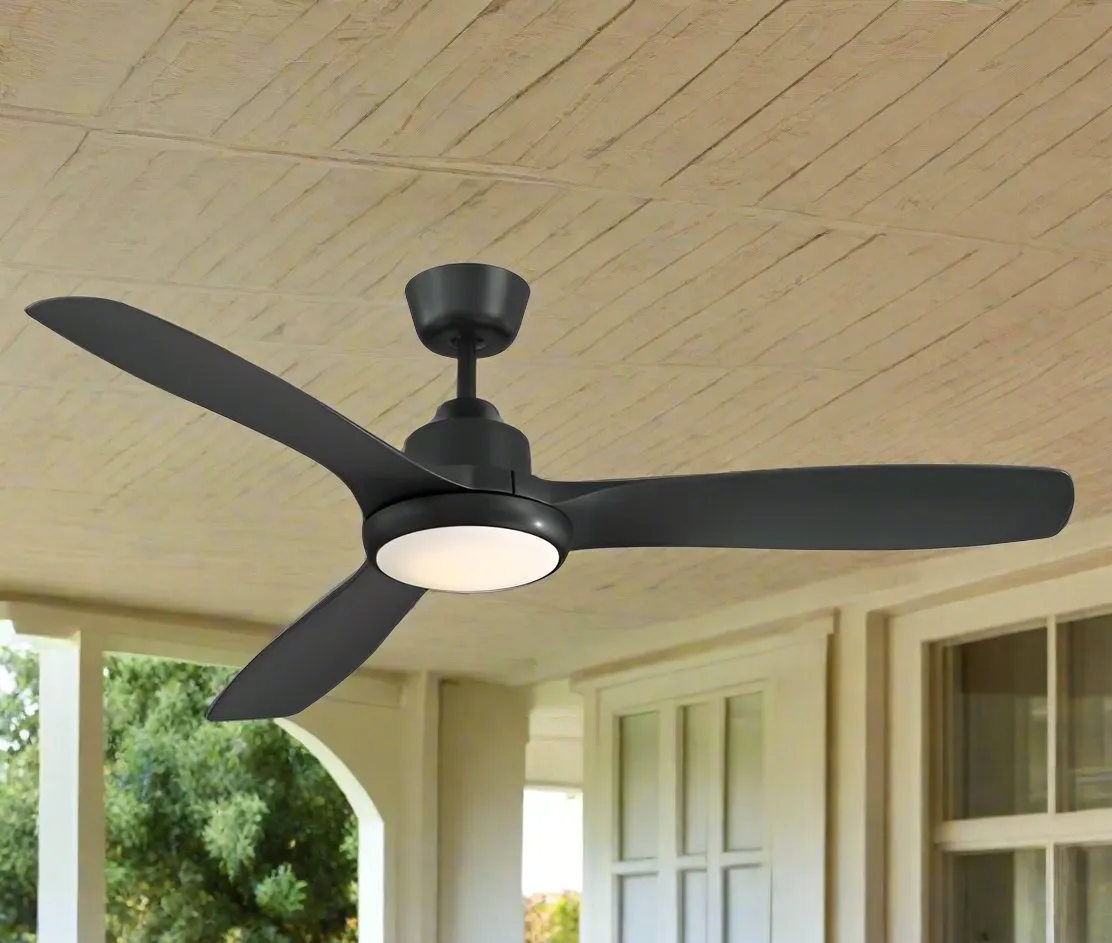 Raptor Ceiling Fan - Black with LED