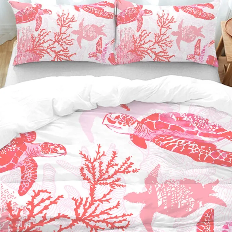 Red Coral Wonders Bedding Set