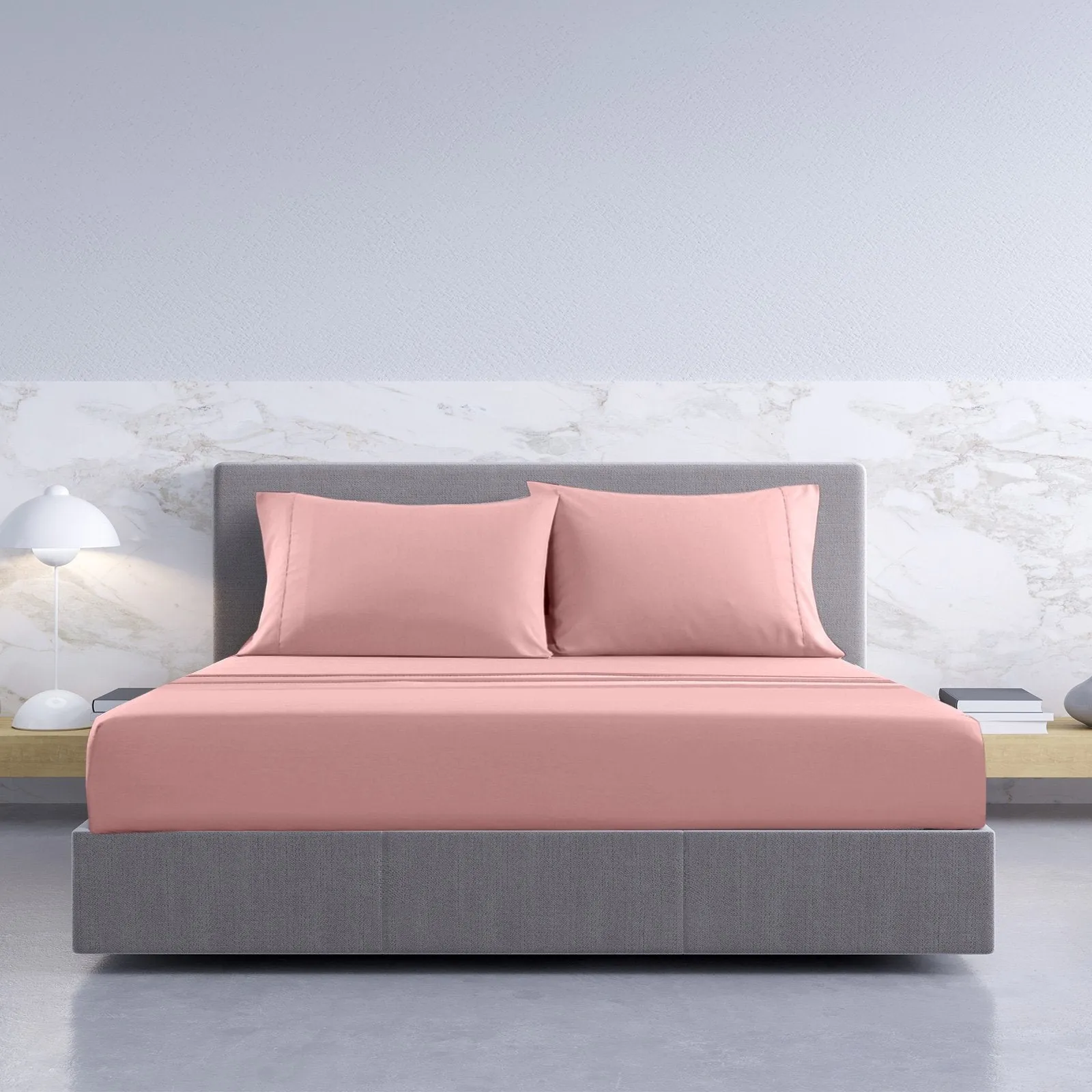 Royal Comfort 1000TC Hotel Grade Bamboo Cotton Sheets Pillowcases Set Ultrasoft King Blush