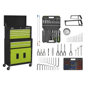 Sealey AP22HVGCOMBO 6 Drawer Topchest & Rollcab Combination with Ball-Bearing Slides & 170pc Tool Kit