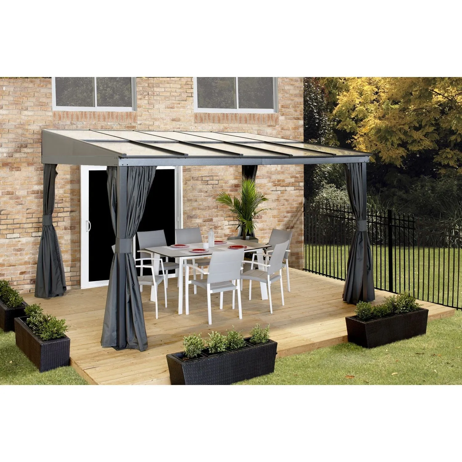 Sojag | Pompano 10x12 Wall Gazebo - Grey