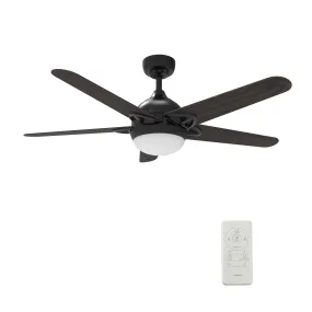 Solasta 52" In. Black/Dark Wood 5 Blade Smart Ceiling Fan with LED Light Kit Works with Led Light Kit & Remote