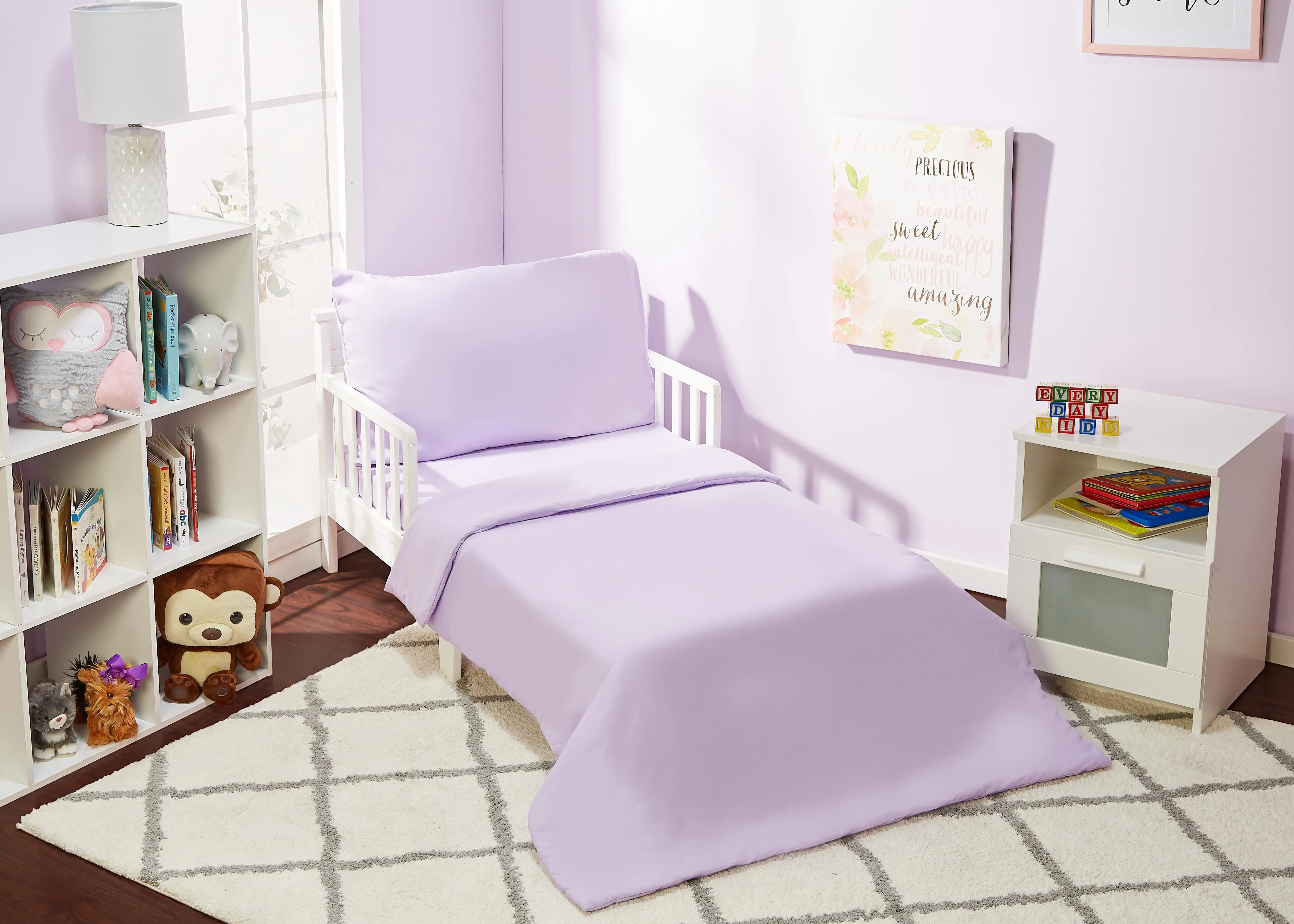 Solid Lavender 4-Piece Toddler Bedding Set