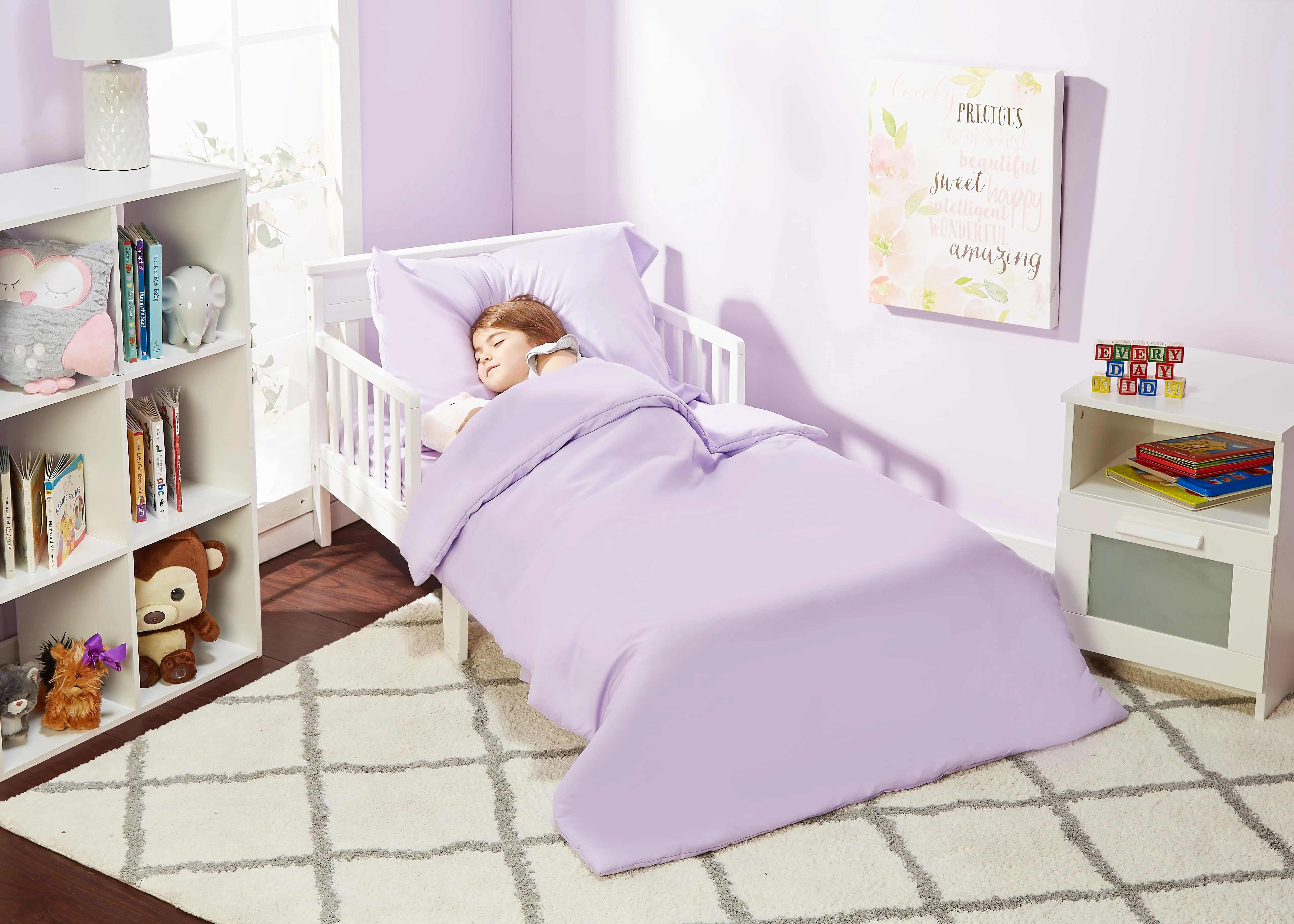 Solid Lavender 4-Piece Toddler Bedding Set