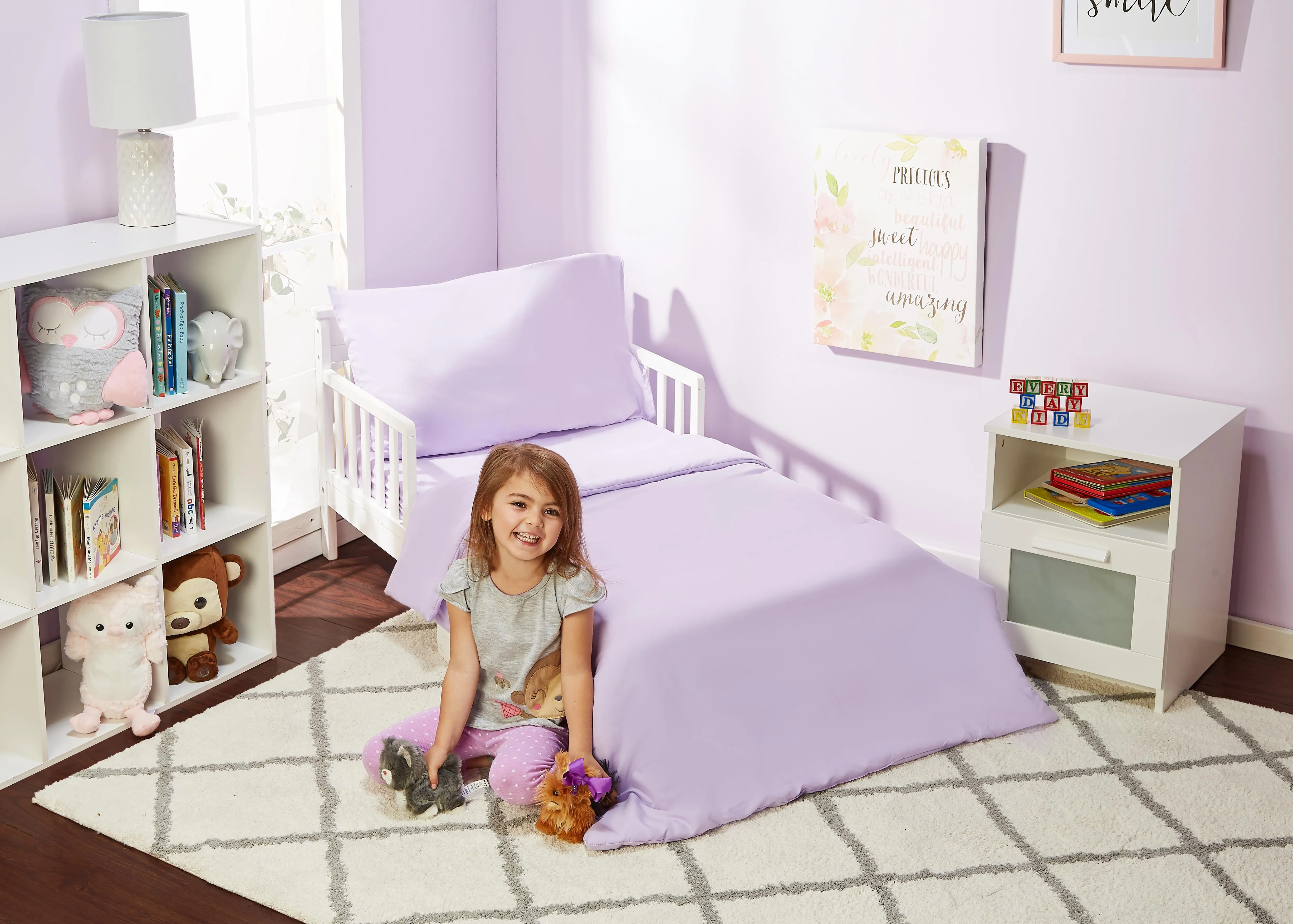 Solid Lavender 4-Piece Toddler Bedding Set