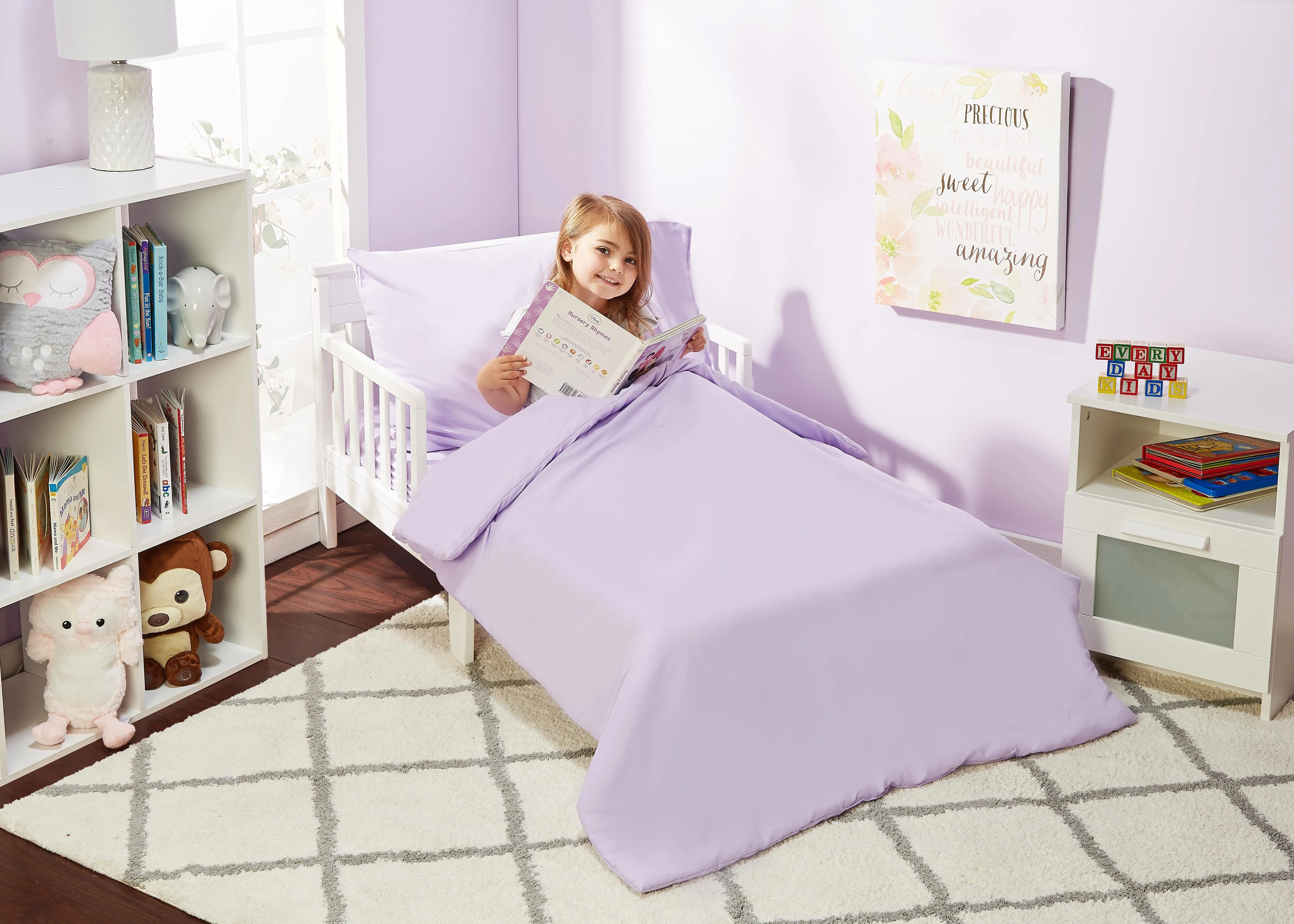 Solid Lavender 4-Piece Toddler Bedding Set