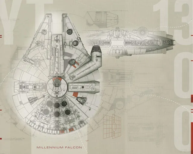 Star Wars Millennium Falcon Wallpaper Mural