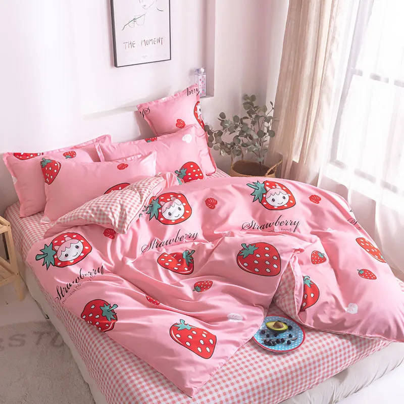 Strawberry Girl Pink Bedding Set