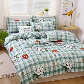 Strawberry Mint Checkered Bedding Set