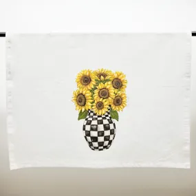 Sunflower Check Vase Tea Towel - ONLINE EXCLUSIVE